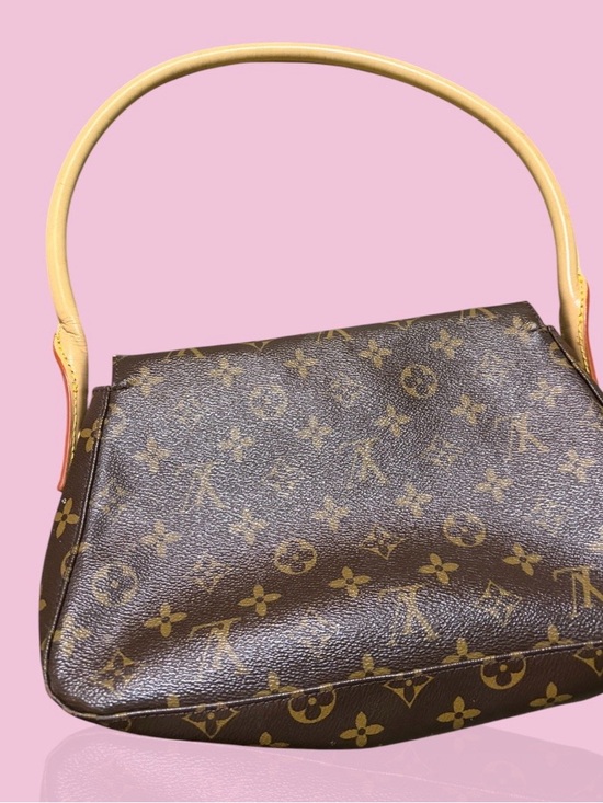 Handbags - Designer-Inspired Brown Monogram Shoulder Bag with Yellow Handle